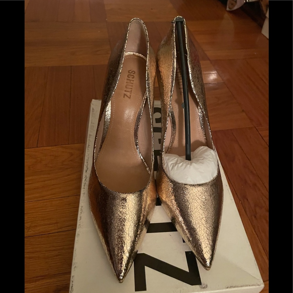 Schutz 4” Gold Heels